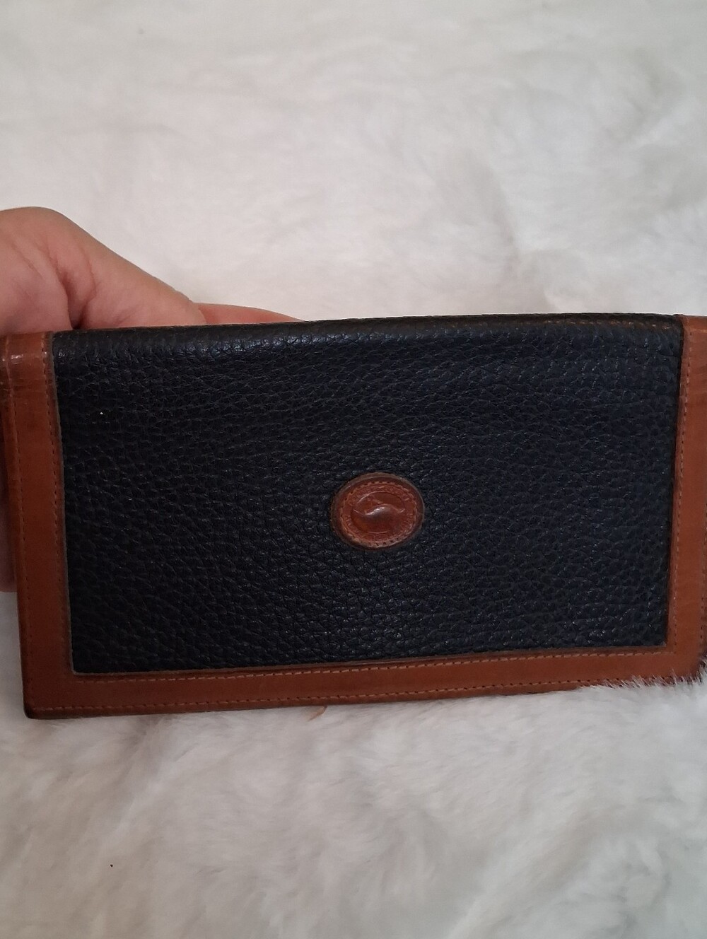 Vintage 80s Dooney & Bourke AWL Leather Checkbook Wallet